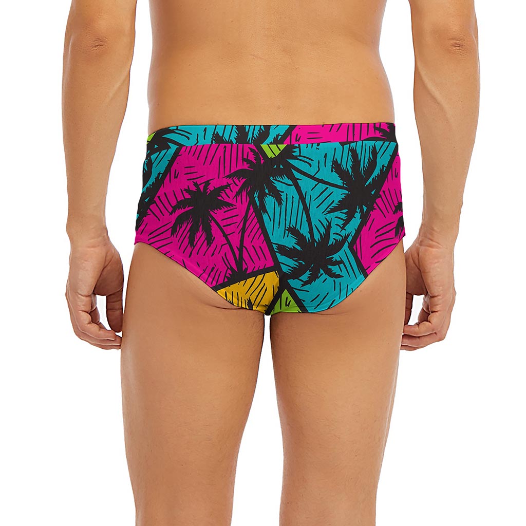 Colorful Palm Tree Pattern Print Men's Briefs