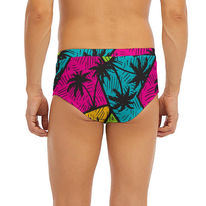 Colorful Palm Tree Pattern Print Men's Briefs