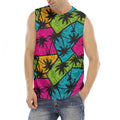 Colorful Palm Tree Pattern Print Men's Fitness Tank Top