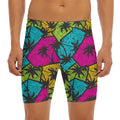 Colorful Palm Tree Pattern Print Men's Long Boxer Briefs
