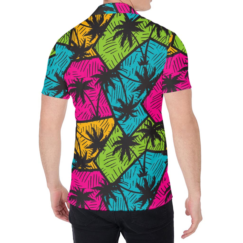 Colorful Palm Tree Pattern Print Men's Shirt