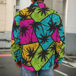 Colorful Palm Tree Pattern Print Men's Shirt Jacket