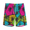 Colorful Palm Tree Pattern Print Men's Athletic Shorts
