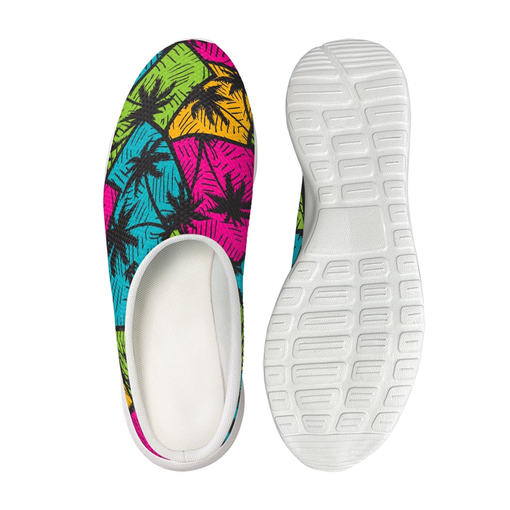 Colorful Palm Tree Pattern Print Mesh Casual Shoes