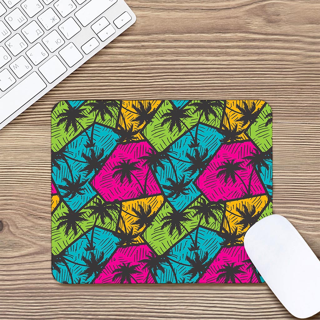 Colorful Palm Tree Pattern Print Mouse Pad