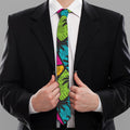 Colorful Palm Tree Pattern Print Necktie