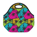 Colorful Palm Tree Pattern Print Neoprene Lunch Bag