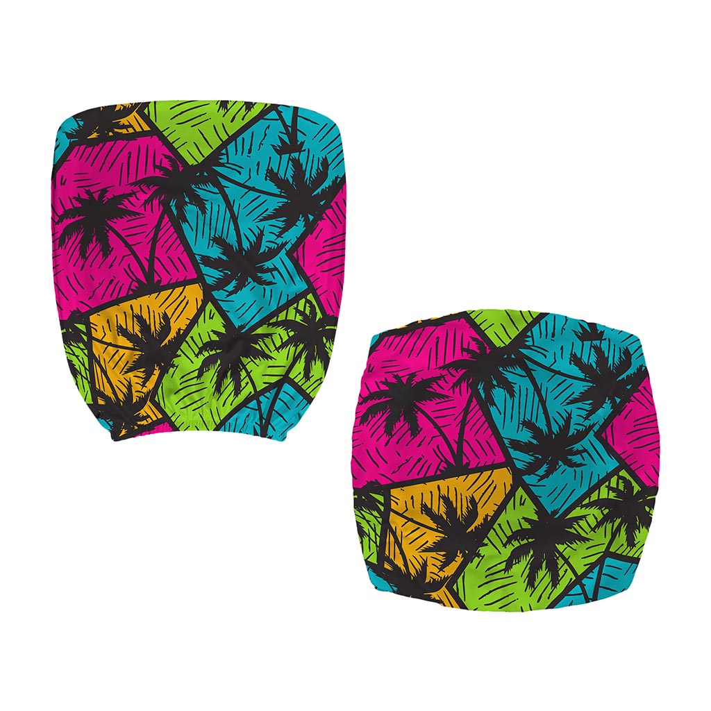 Colorful Palm Tree Pattern Print Office Chair Cover