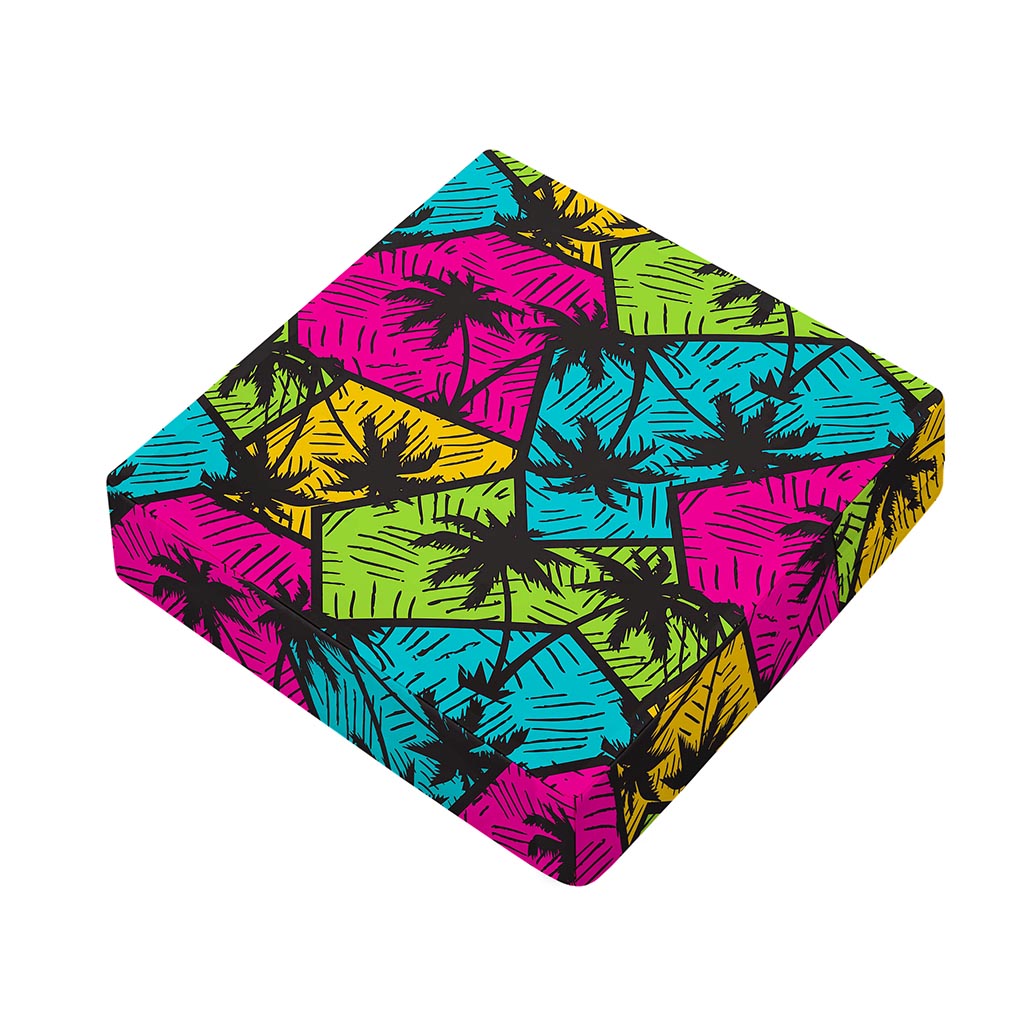 Colorful Palm Tree Pattern Print Outdoor Seat Cushion Cover