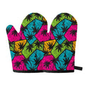 Colorful Palm Tree Pattern Print Oven Mitts