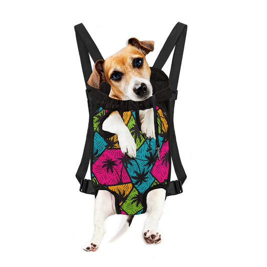 Colorful Palm Tree Pattern Print Pet Carrier Backpack