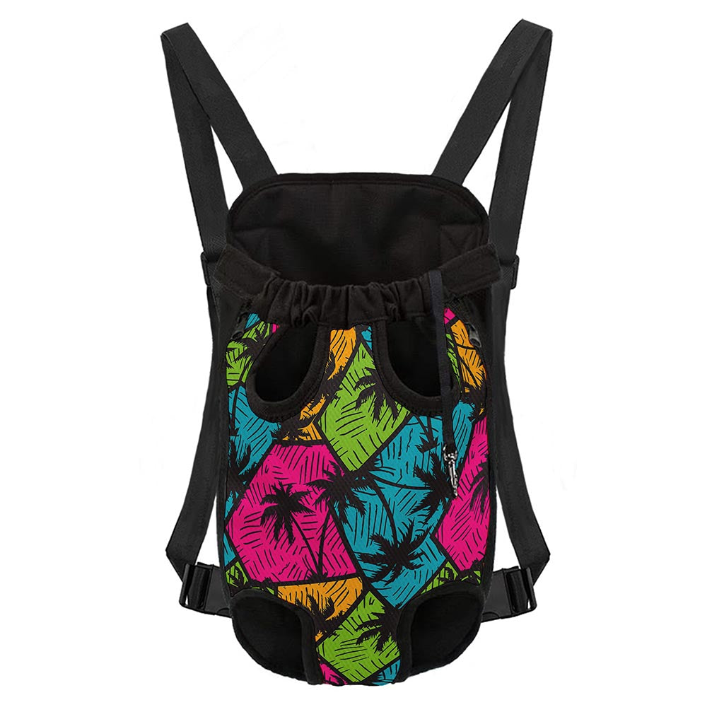 Colorful Palm Tree Pattern Print Pet Carrier Backpack