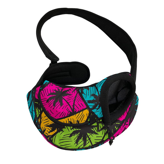 Colorful Palm Tree Pattern Print Pet Sling Carrier