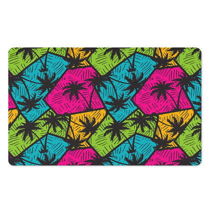 Colorful Palm Tree Pattern Print Polyester Doormat