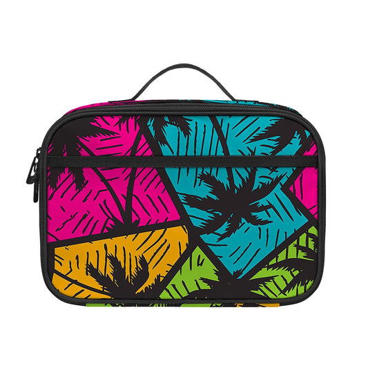 Colorful Palm Tree Pattern Print Portable Lunch Bag