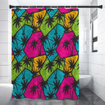 Colorful Palm Tree Pattern Print Premium Shower Curtain