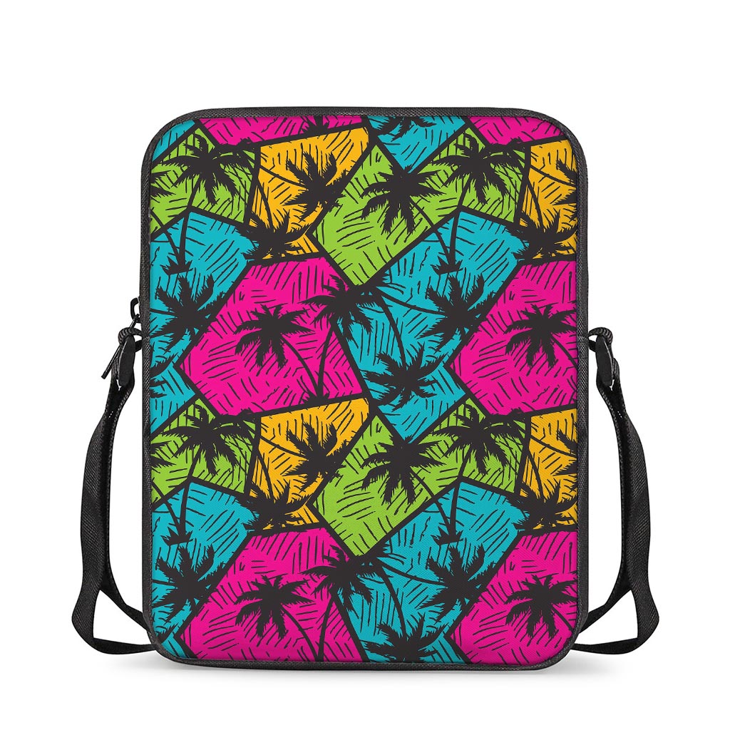 Colorful Palm Tree Pattern Print Rectangular Crossbody Bag