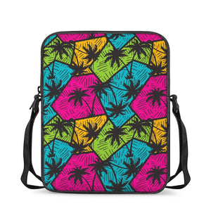 Colorful Palm Tree Pattern Print Rectangular Crossbody Bag