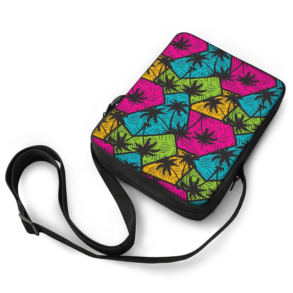 Colorful Palm Tree Pattern Print Rectangular Crossbody Bag
