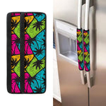 Colorful Palm Tree Pattern Print Refrigerator Handle Covers
