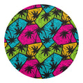 Colorful Palm Tree Pattern Print Round Blanket
