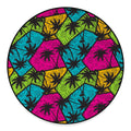 Colorful Palm Tree Pattern Print Round Floor Mat