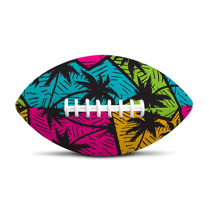 Colorful Palm Tree Pattern Print Rugby Ball