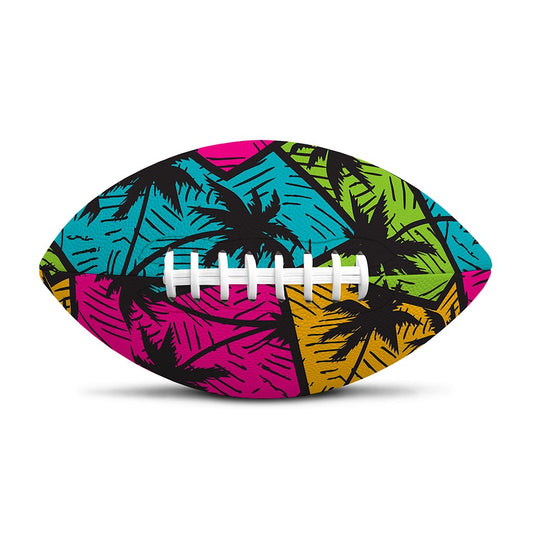 Colorful Palm Tree Pattern Print Rugby Ball