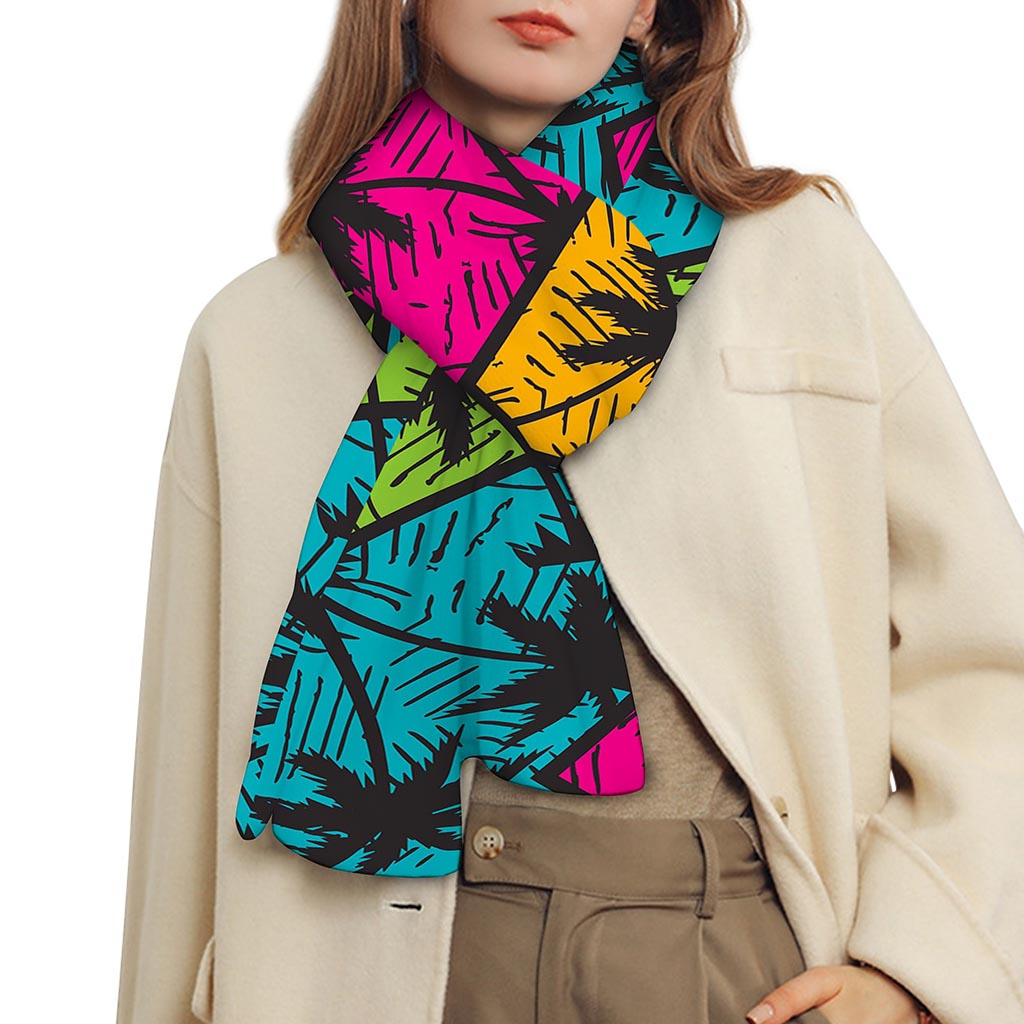 Colorful Palm Tree Pattern Print Scarf