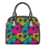 Colorful Palm Tree Pattern Print Shoulder Handbag