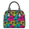 Colorful Palm Tree Pattern Print Shoulder Handbag
