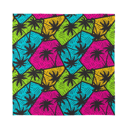 Colorful Palm Tree Pattern Print Silk Bandana