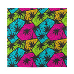 Colorful Palm Tree Pattern Print Silk Bandana