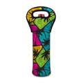 Colorful Palm Tree Pattern Print Single Neoprene Wine Tote