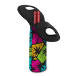 Colorful Palm Tree Pattern Print Single Neoprene Wine Tote