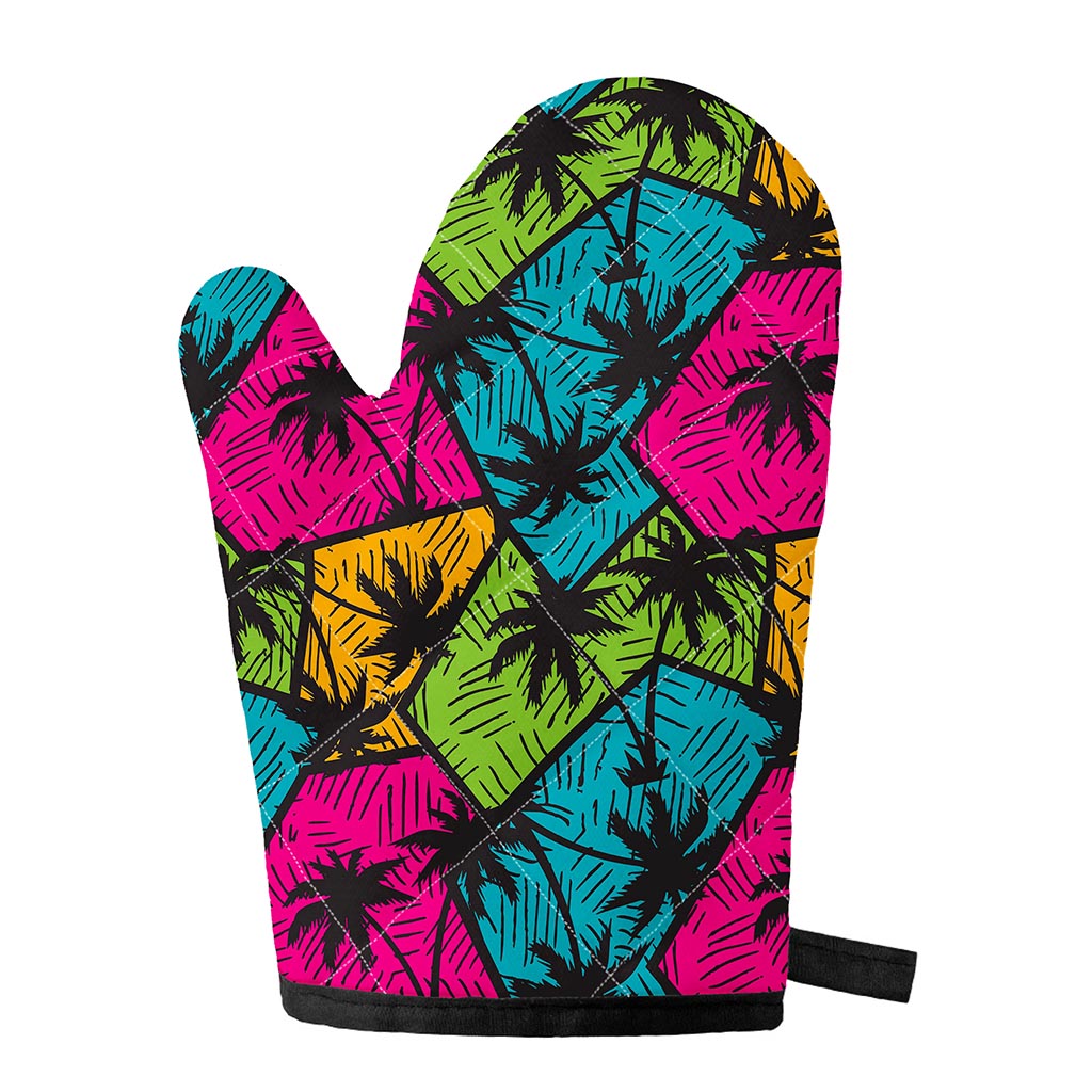 Colorful Palm Tree Pattern Print Single Oven Mitt