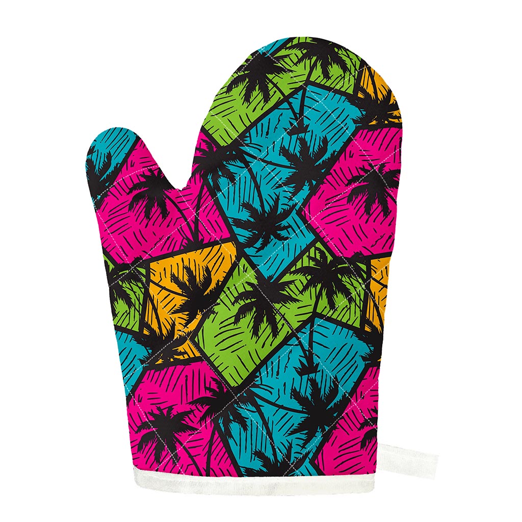 Colorful Palm Tree Pattern Print Single Oven Mitt