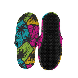 Colorful Palm Tree Pattern Print Slippers
