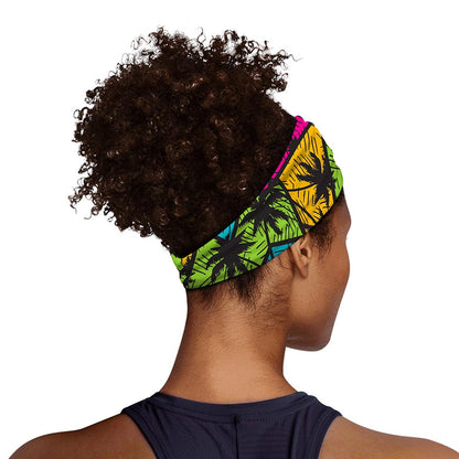 Colorful Palm Tree Pattern Print Sports Headband