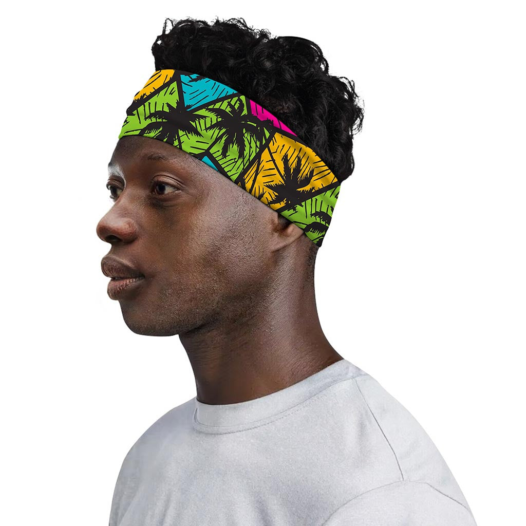 Colorful Palm Tree Pattern Print Sports Headband