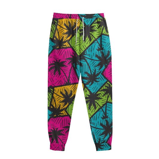 Colorful Palm Tree Pattern Print Sweatpants