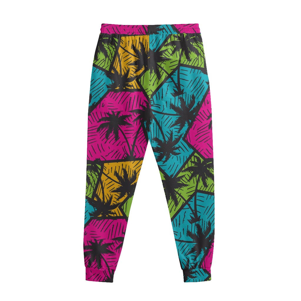 Colorful Palm Tree Pattern Print Sweatpants