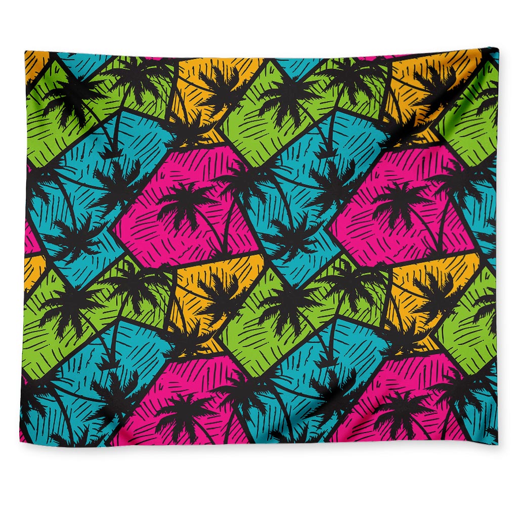 Colorful Palm Tree Pattern Print Tapestry