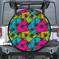 Colorful Palm Tree Pattern Print Tire Cover