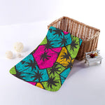 Colorful Palm Tree Pattern Print Towel