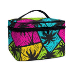 Colorful Palm Tree Pattern Print Travel Makeup Bag