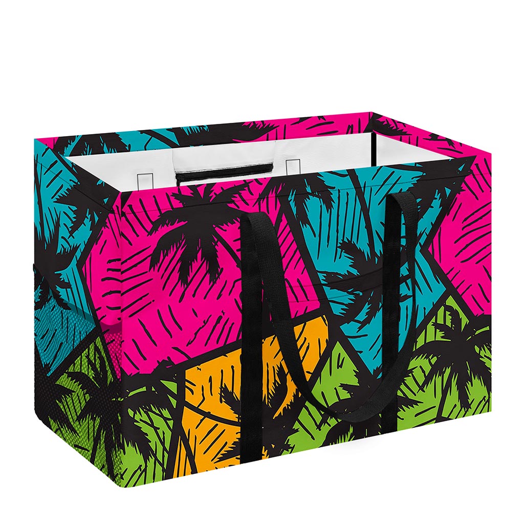 Colorful Palm Tree Pattern Print Utility Tote Bag