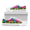 Colorful Palm Tree Pattern Print White Low Top Sneakers
