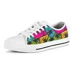 Colorful Palm Tree Pattern Print White Low Top Sneakers