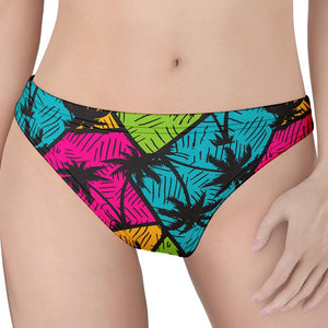 Colorful Palm Tree Pattern Print Women's Thong